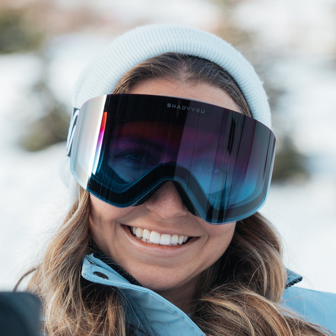 Nova Serene Sunset Ski Snowboard Winter Sports Goggles White Frame