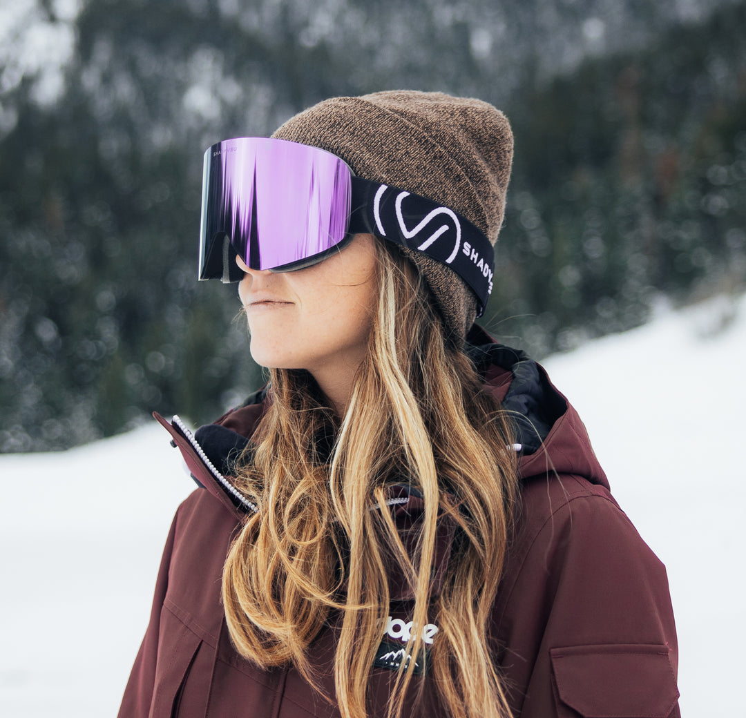 Nova Pink Peak Ski Snowboard Winter Sports Goggles Black Frame