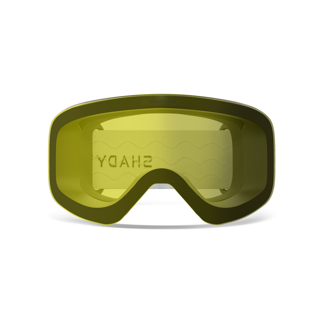green ski goggles Nova Serene Sunset Ski Snowboard Winter Sports Goggles White Frame