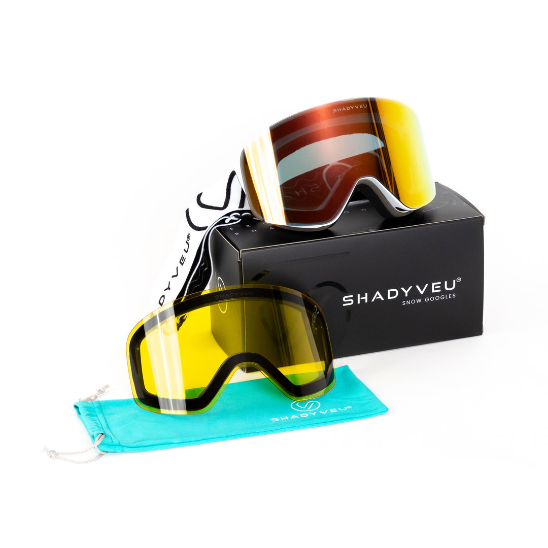 Nova Cosmic Coral Ski Snowboard Winter Sports Goggles White Frame