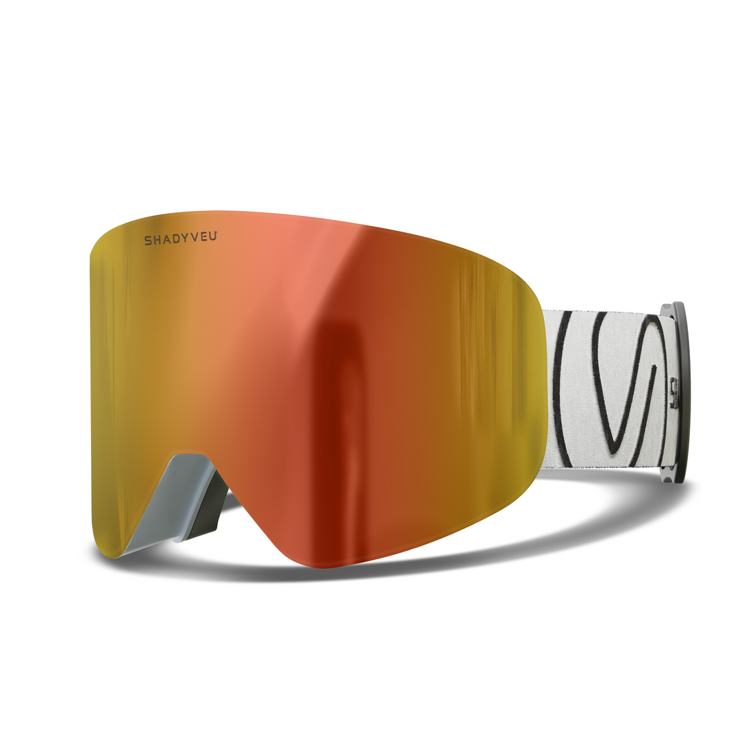 orange lens ski goggles Nova Cosmic Coral Ski Snowboard Winter Sports Goggles White Frame