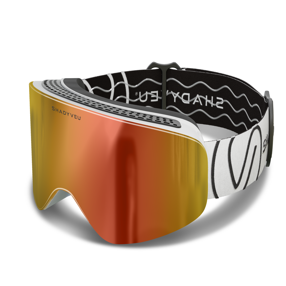 mirrored snowboard goggles Nova Cosmic Coral Ski Snowboard Winter Sports Goggles White Frame