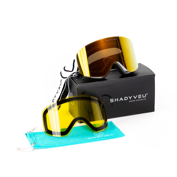 low light lens ski goggles Nova Golden Solstice Snowboard Winter Sports Goggles – ShadyVEU