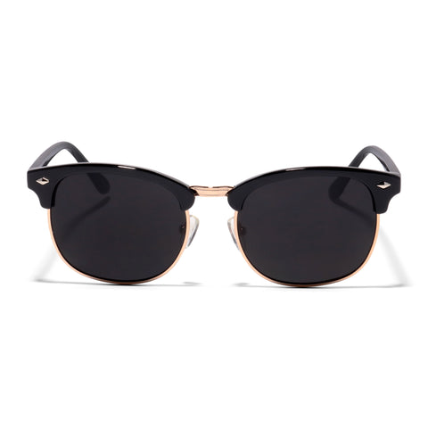 Novelty Square Flat Top Super Dark Lenses Gangster Sunglasses Gold Decor -  Brown - CS18Z4026T4